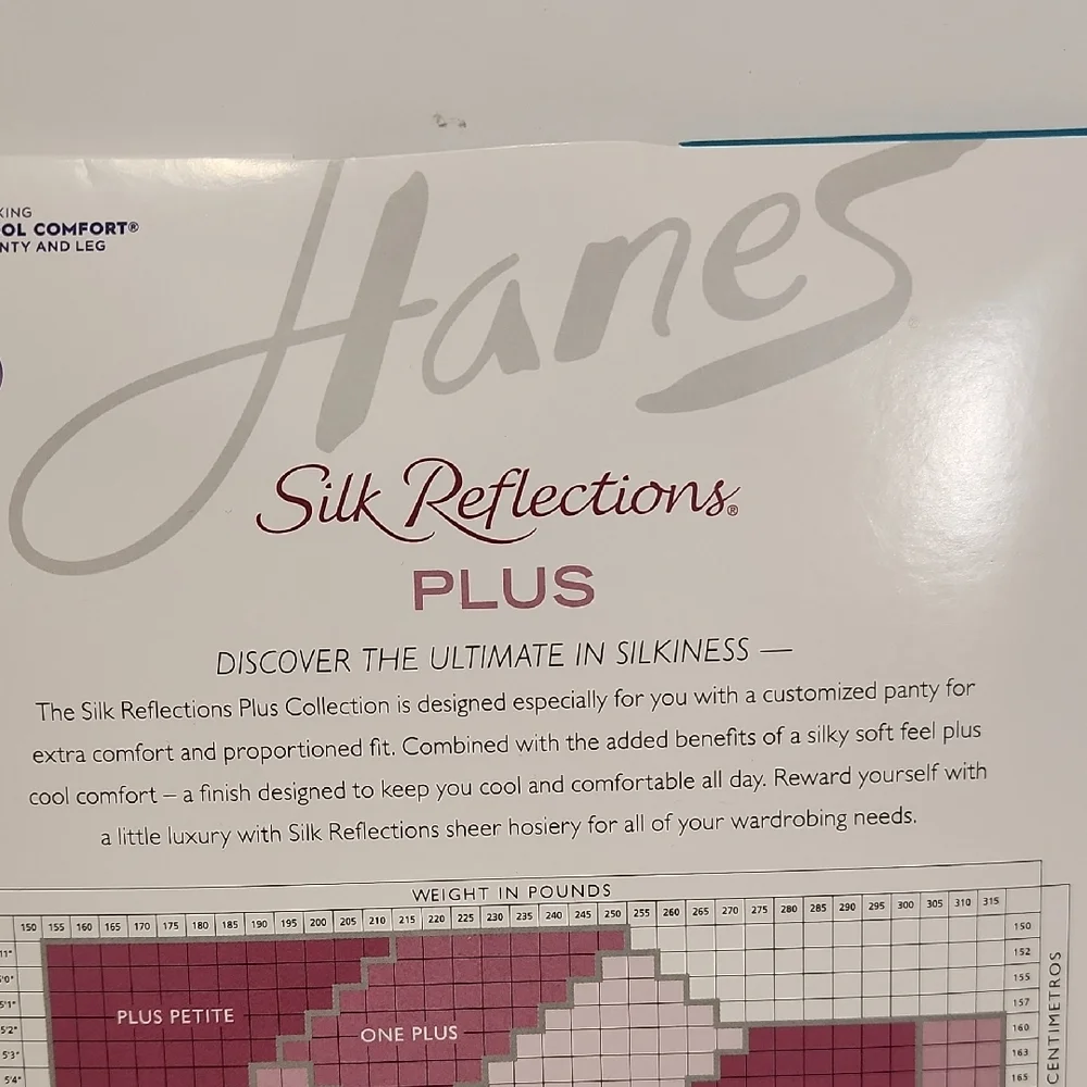 Hanes Silk Reflections Silky Sheer Control Top Pantyhose Size 4/5+ Barely‎ Black